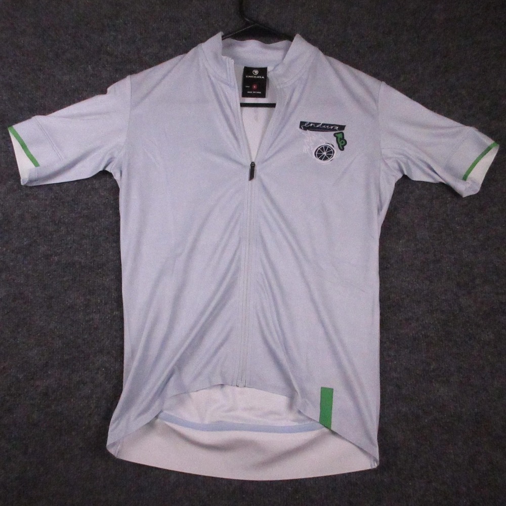 Endura FS260 Print Jersey Womens Small White Short Sleeve Full Zip Cycling
